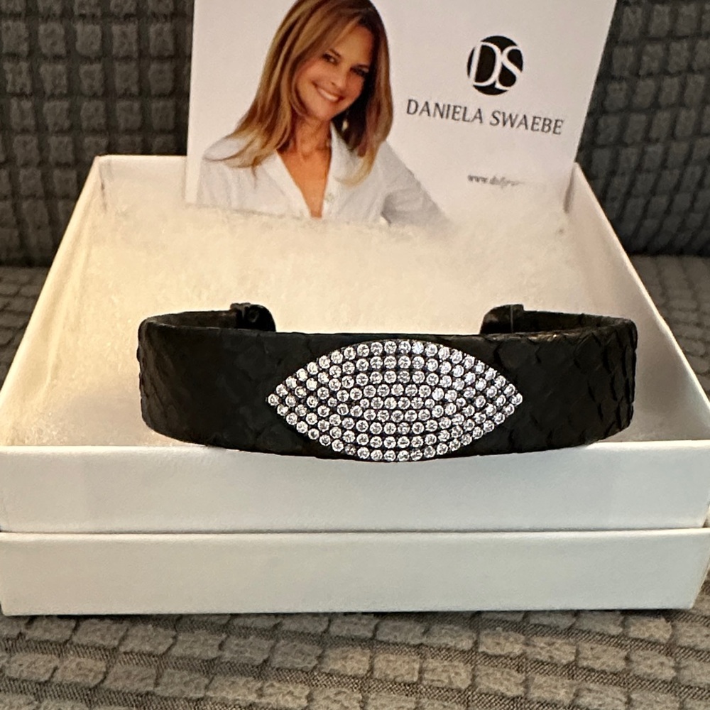 Black Bracelet with Silver Accents